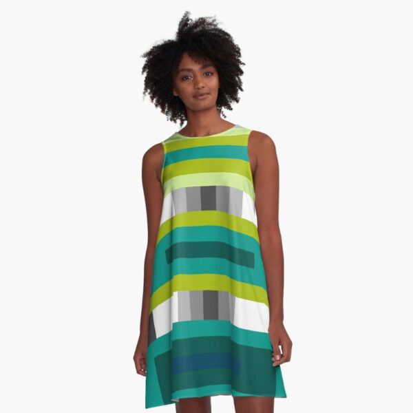 Ocean summer colors on a sunny day A-Line Dress.