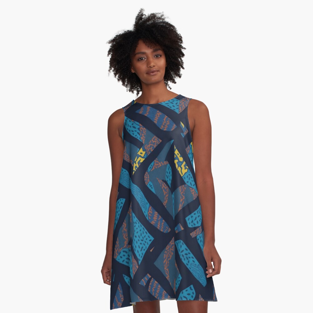 ERSHA DESIGN Pop art works the squares A-Line Dress.