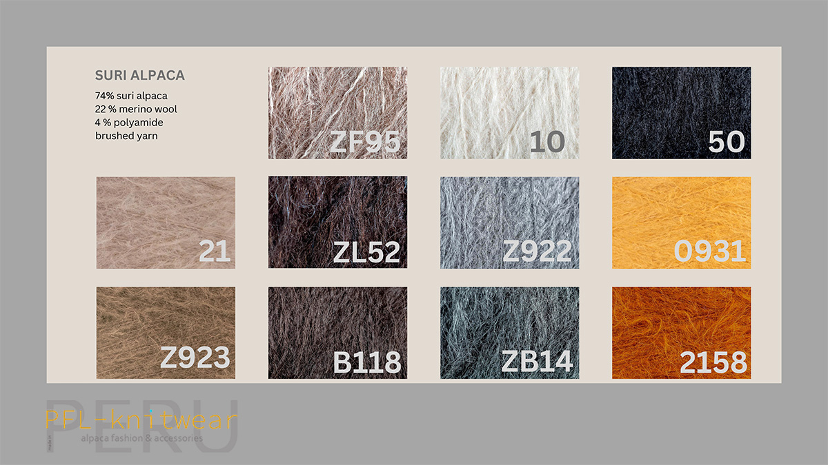 PFL knitwear Suri Alpaca available colors PFL knitwear Suri Alpaca available colors