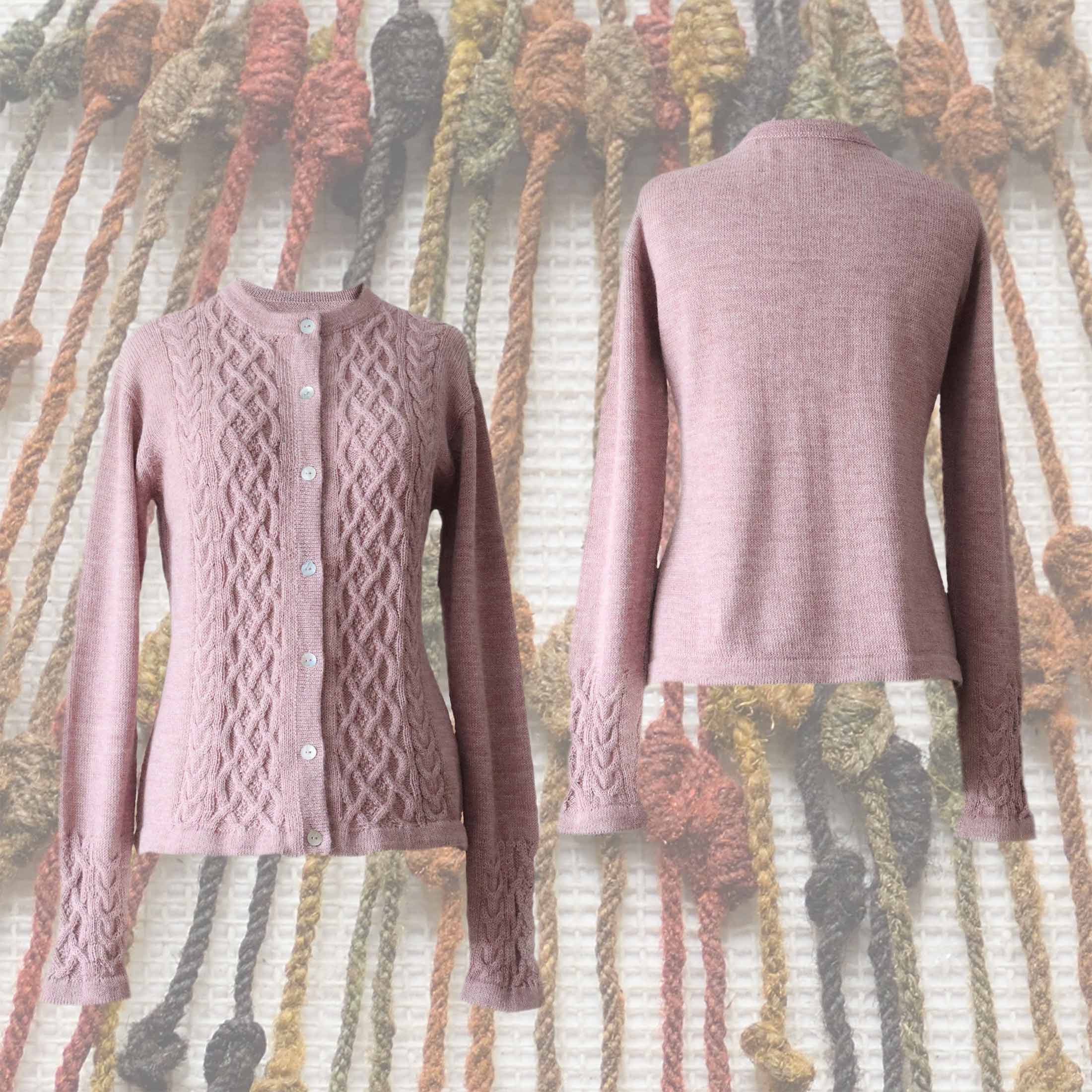 PFL knitwear Women's cardigan "Angee" 100% baby alpaca, pink. women's alpaca sweater.