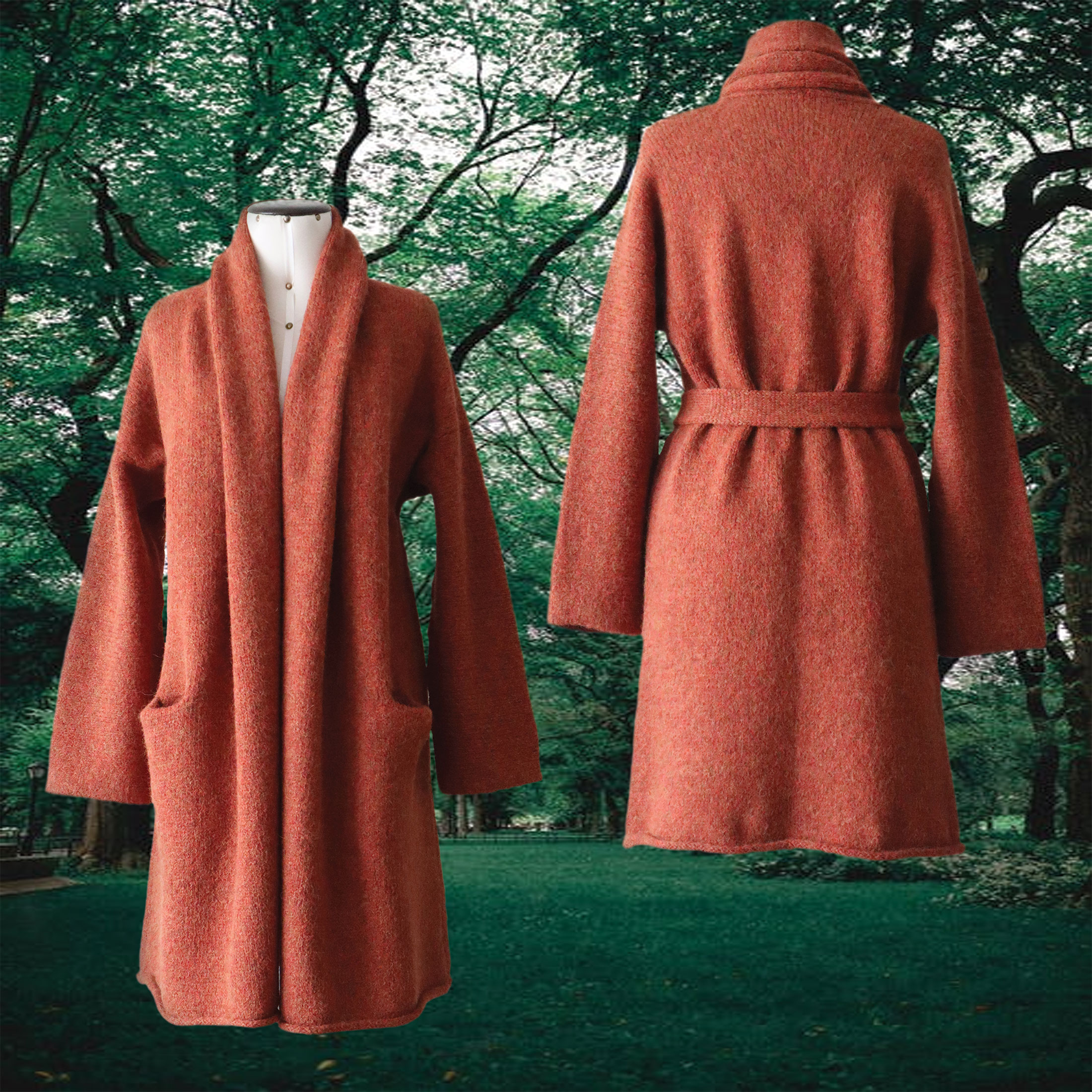 Capote Coat limited edition blend color cardigan 93% alpaca